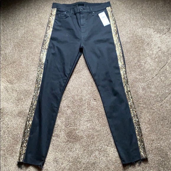 Mother black embellished trim jeans NWT - Picture 2 of 4